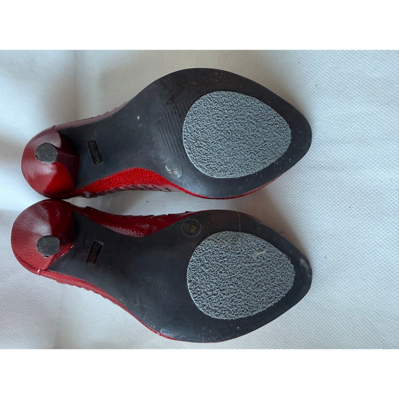 Jessica Simpson Leela Women Red Patent Leather Upper Shoes Peep Toe Pump size 7 - Picture 6 of 9